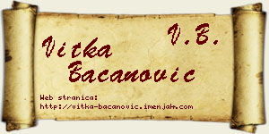 Vitka Bacanović vizit kartica